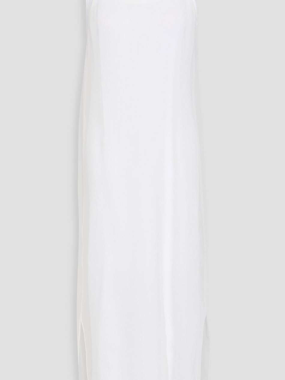 layered organza and stretch-cotton jersey midi dress