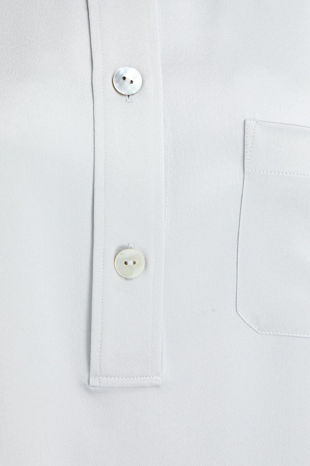 VINCE. Silk-charmeuse polo shirt