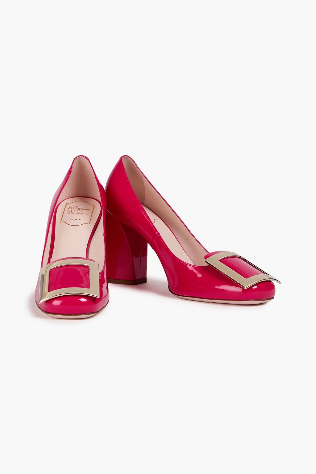 ROGER VIVIER Tres Vivier embellished patent-leather pumps