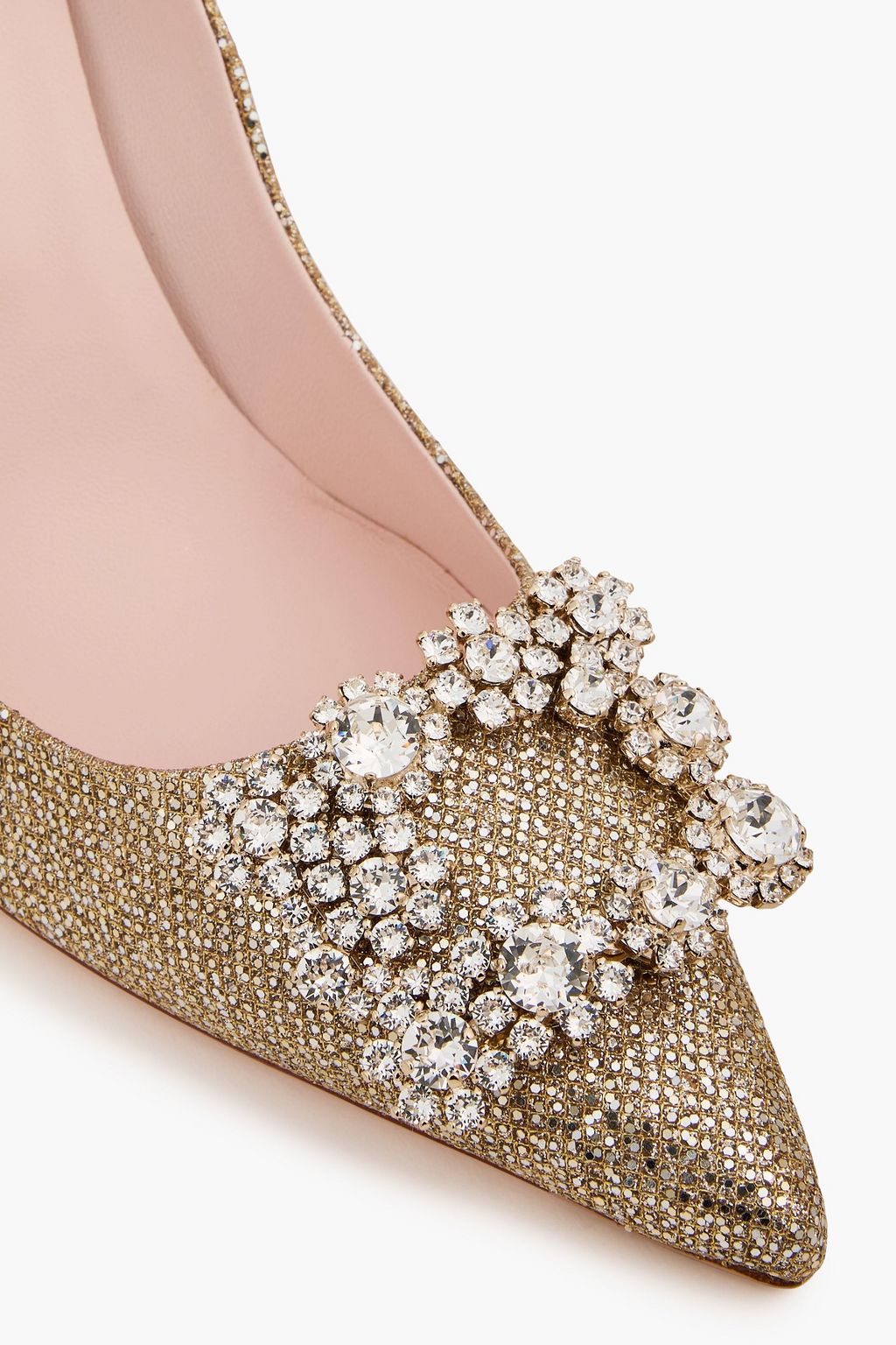 ROGER VIVIER Embellished lamé pumps