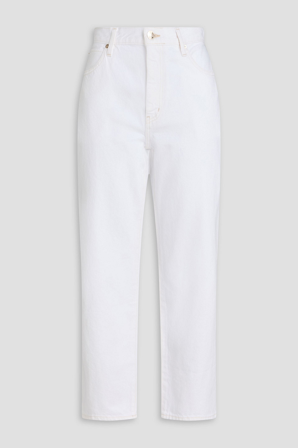 frame - hang high-rise straight-leg jeans - white - 33