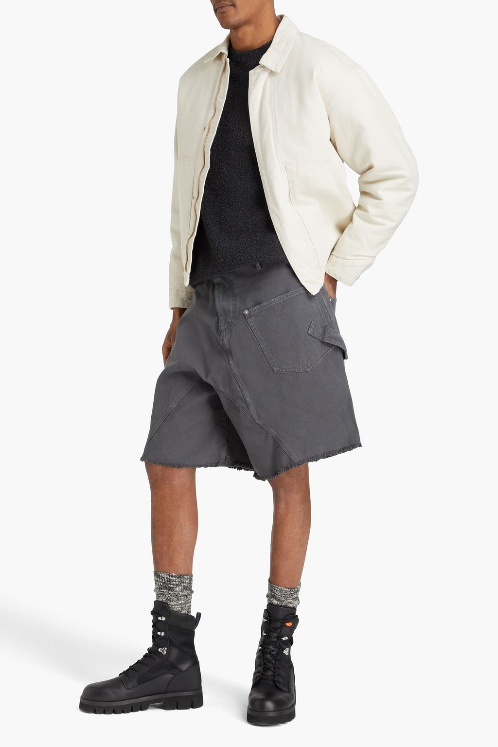 JW ANDERSON Frayed canvas chino shorts