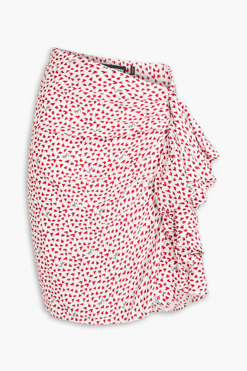 ROTATE BIRGER CHRISTENSEN RUFFLED PRINTED FIL COUPÉ MINI SKIRT