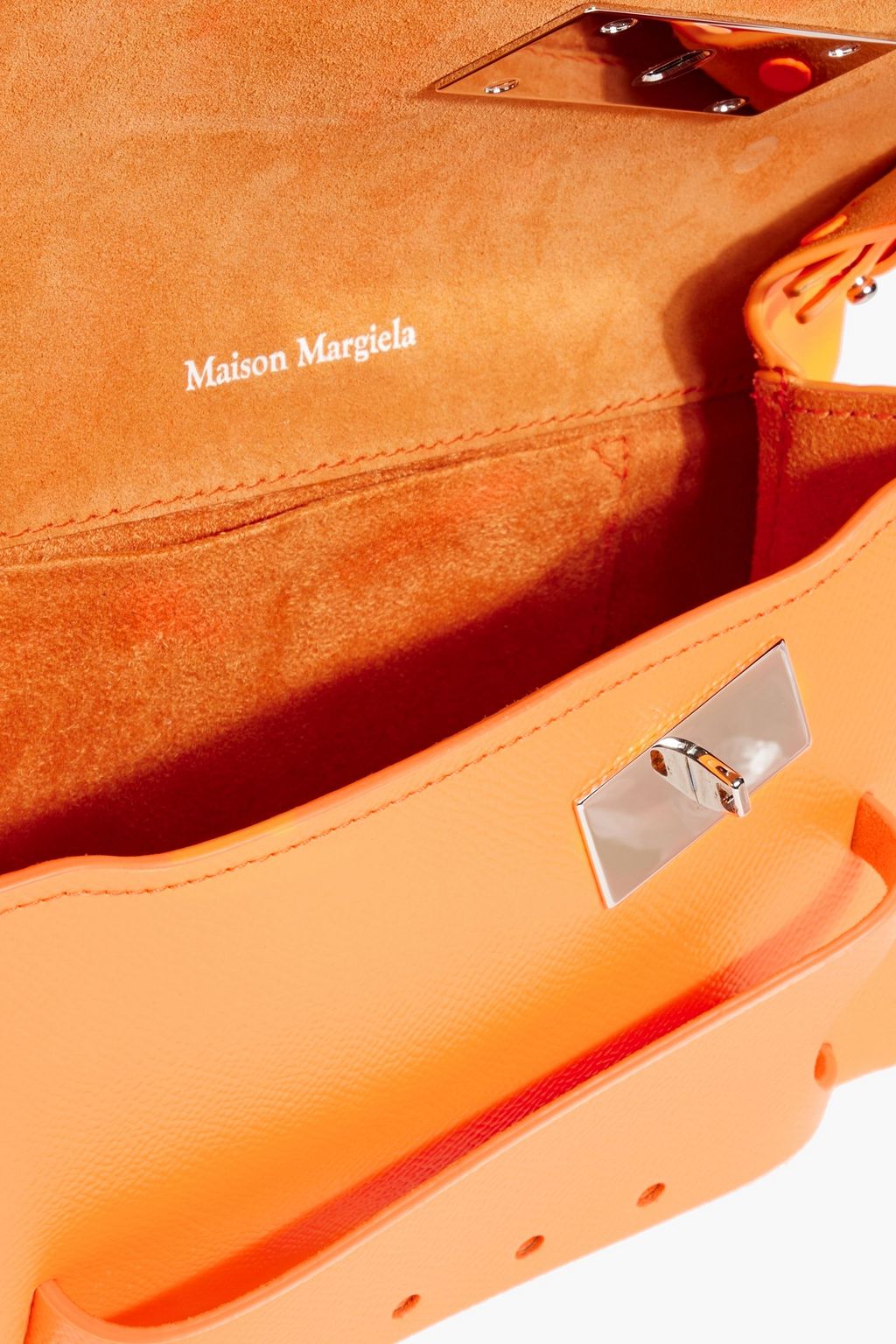 MAISON MARGIELA Snatched neon smooth and textured-leather shoulder bag