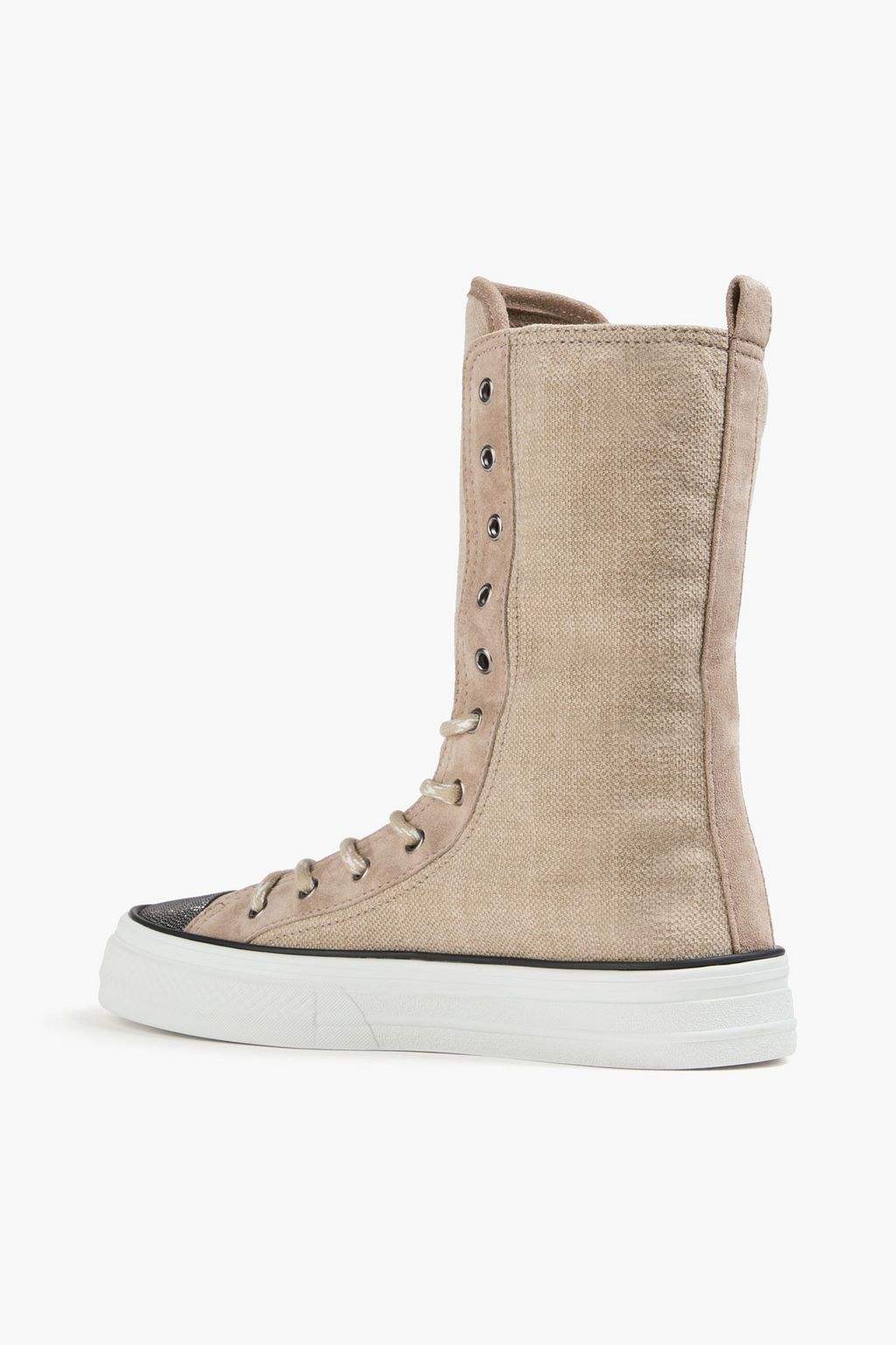 BRUNELLO CUCINELLI キャンバス ハイカットスニーカー ビーズ付き