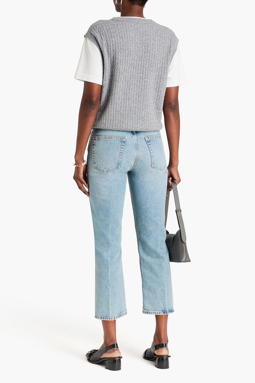 FRAME The Vertical cropped high-rise straight-jeans