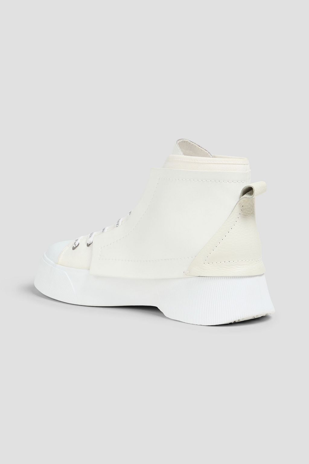 JW ANDERSON حذاء سنيكرز بطول فوق الكاحل مصنوع من الجلد والكنفا