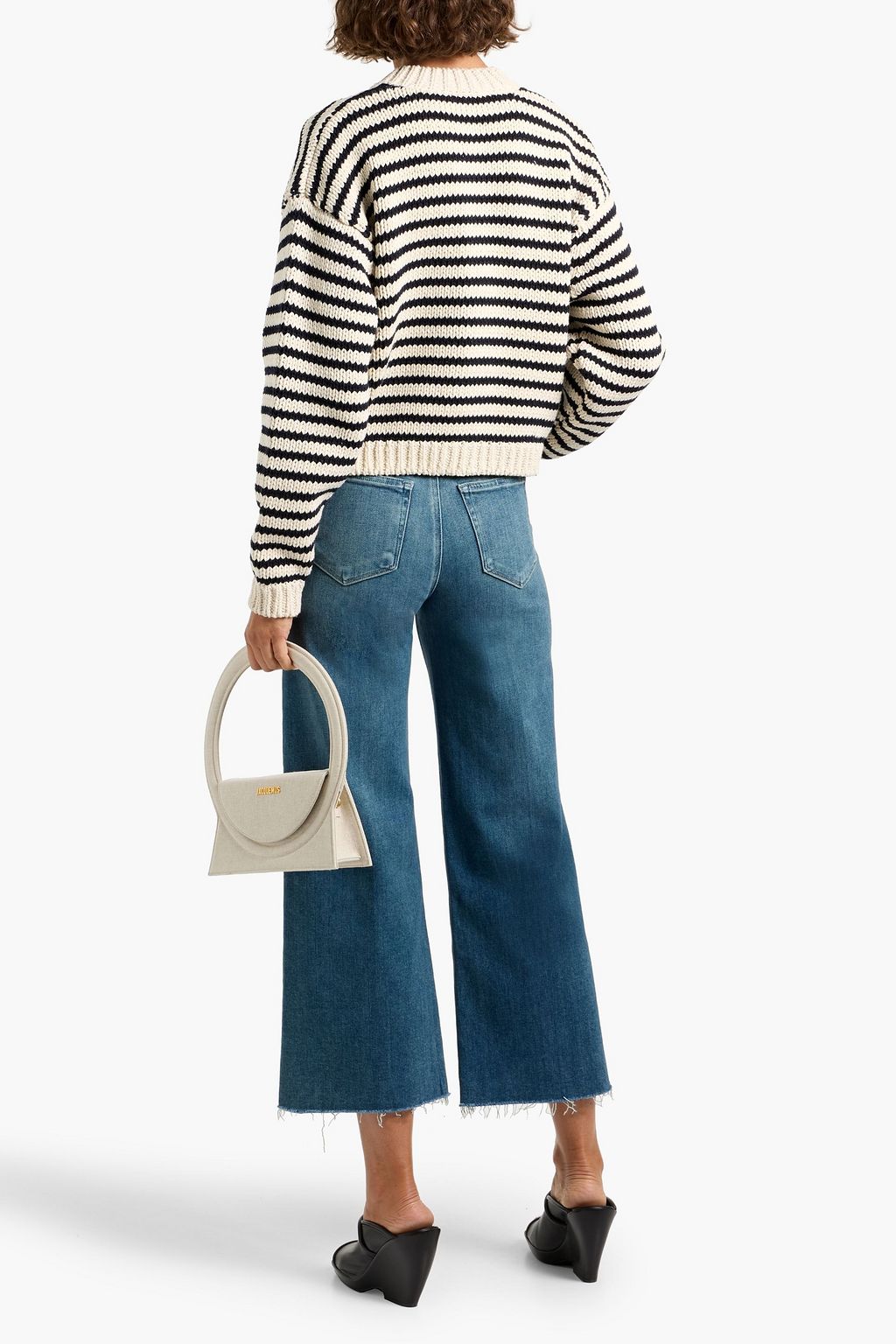 FRAME Striped cotton cardigan