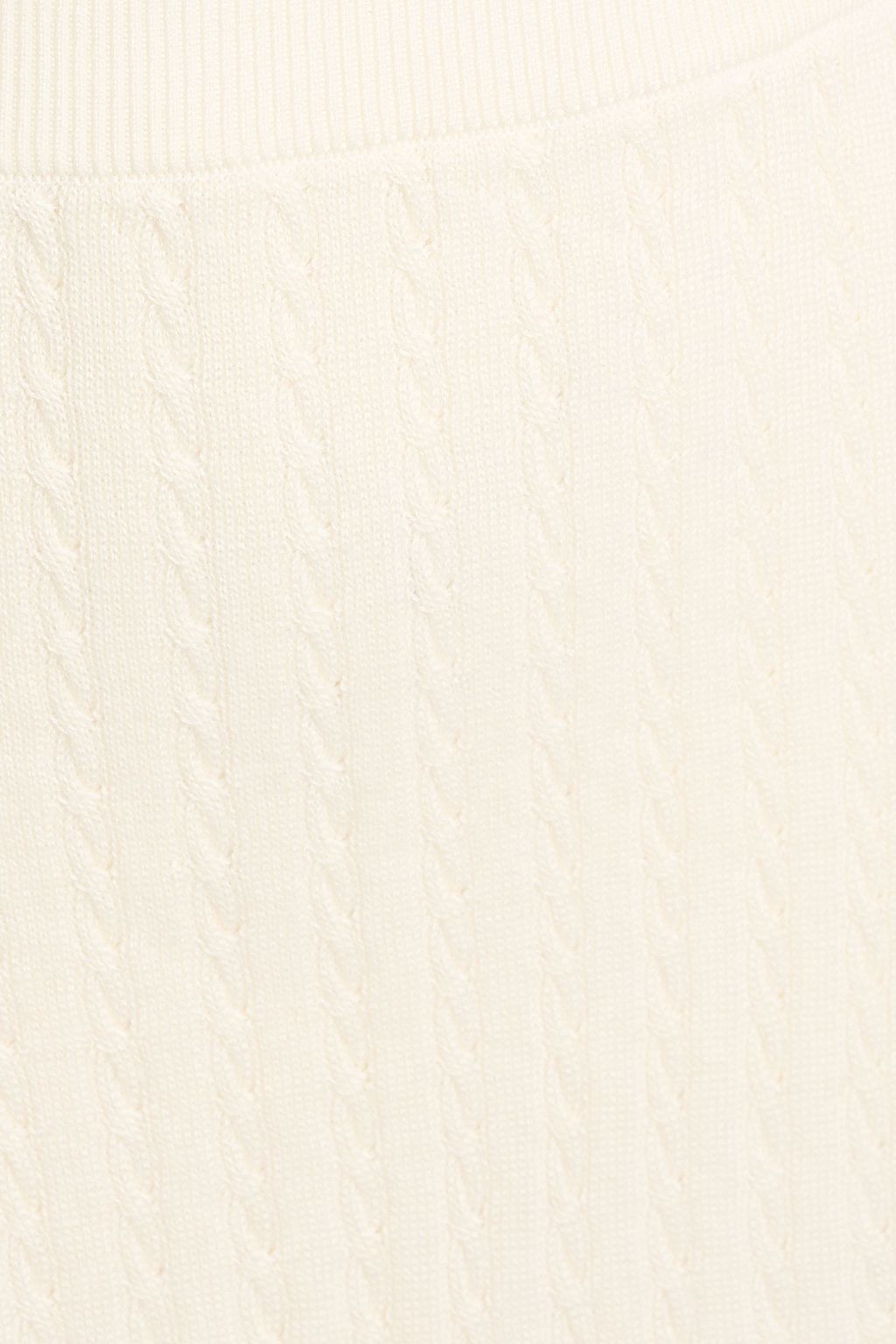 FRAME Cable-knit cashmere and silk-blend midi skirt