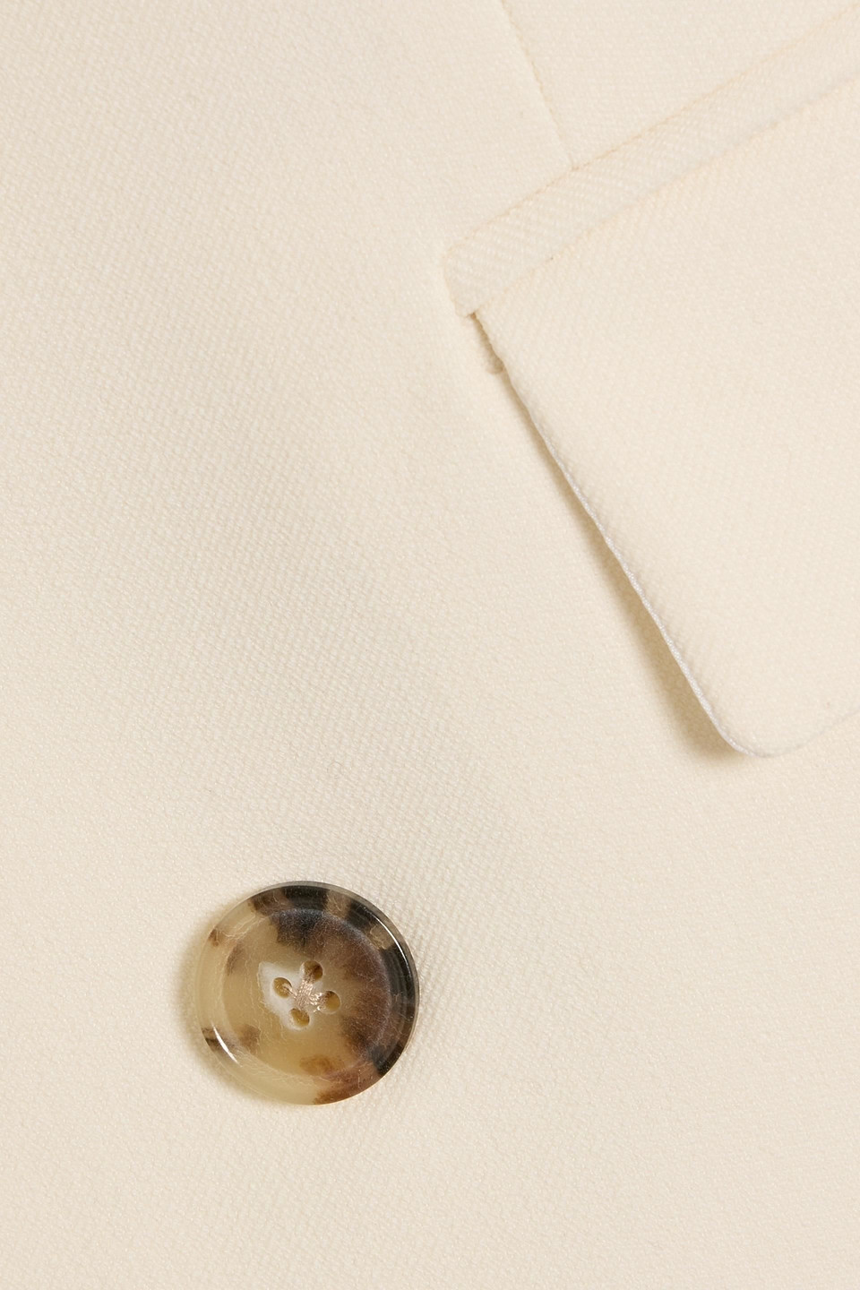 Frame Double-breasted Twill Blazer In Neutral