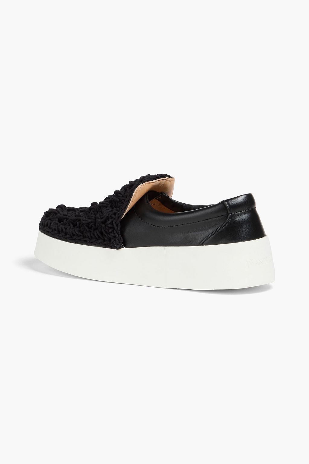 JW ANDERSON حذاء سنيكرز سهل الارتداء من الجلد ومزين بحبكة كروشيه