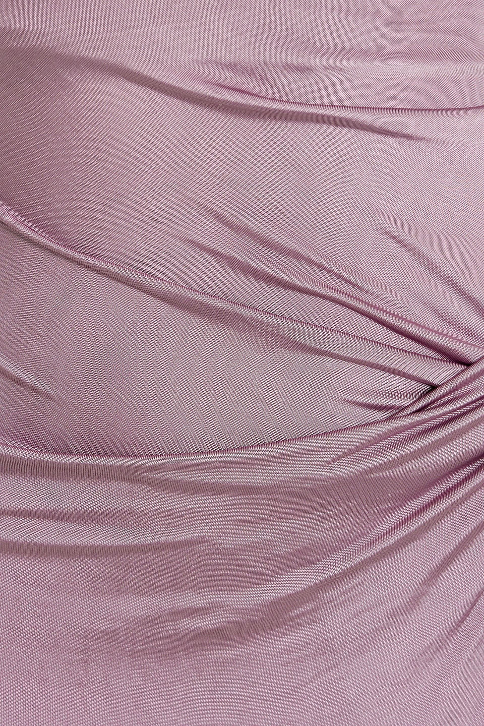BEC & BRIDGE PETRA STRAPLESS DRAPED SATIN-JERSEY MAXI DRESS