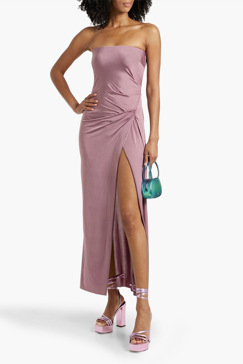 BEC & BRIDGE Petra strapless draped satin-jersey maxi dress