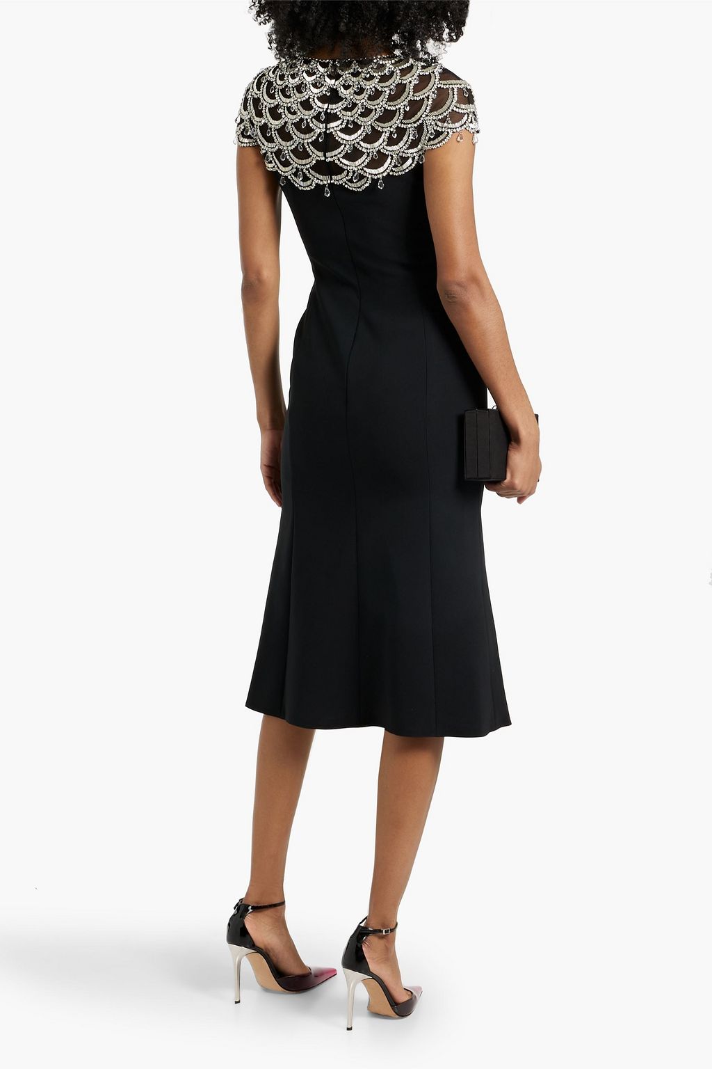 JENNY PACKHAM Melody embellished tulle and crepe midi dress