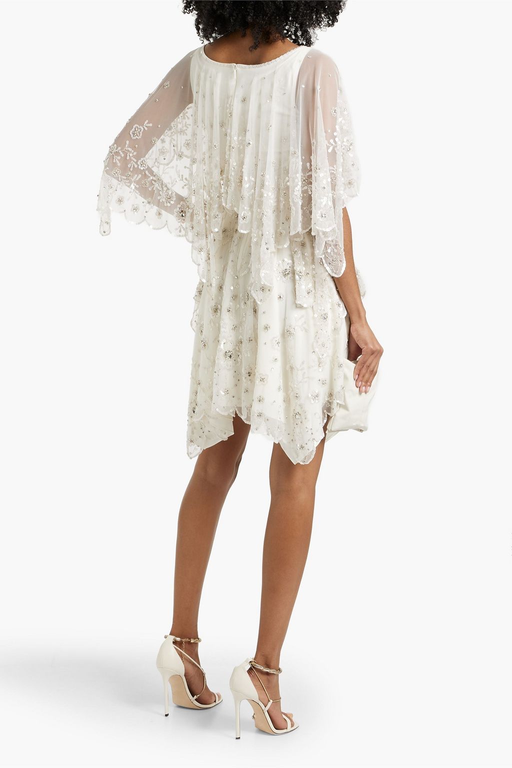 JENNY PACKHAM Cape-effect embellished tulle dress