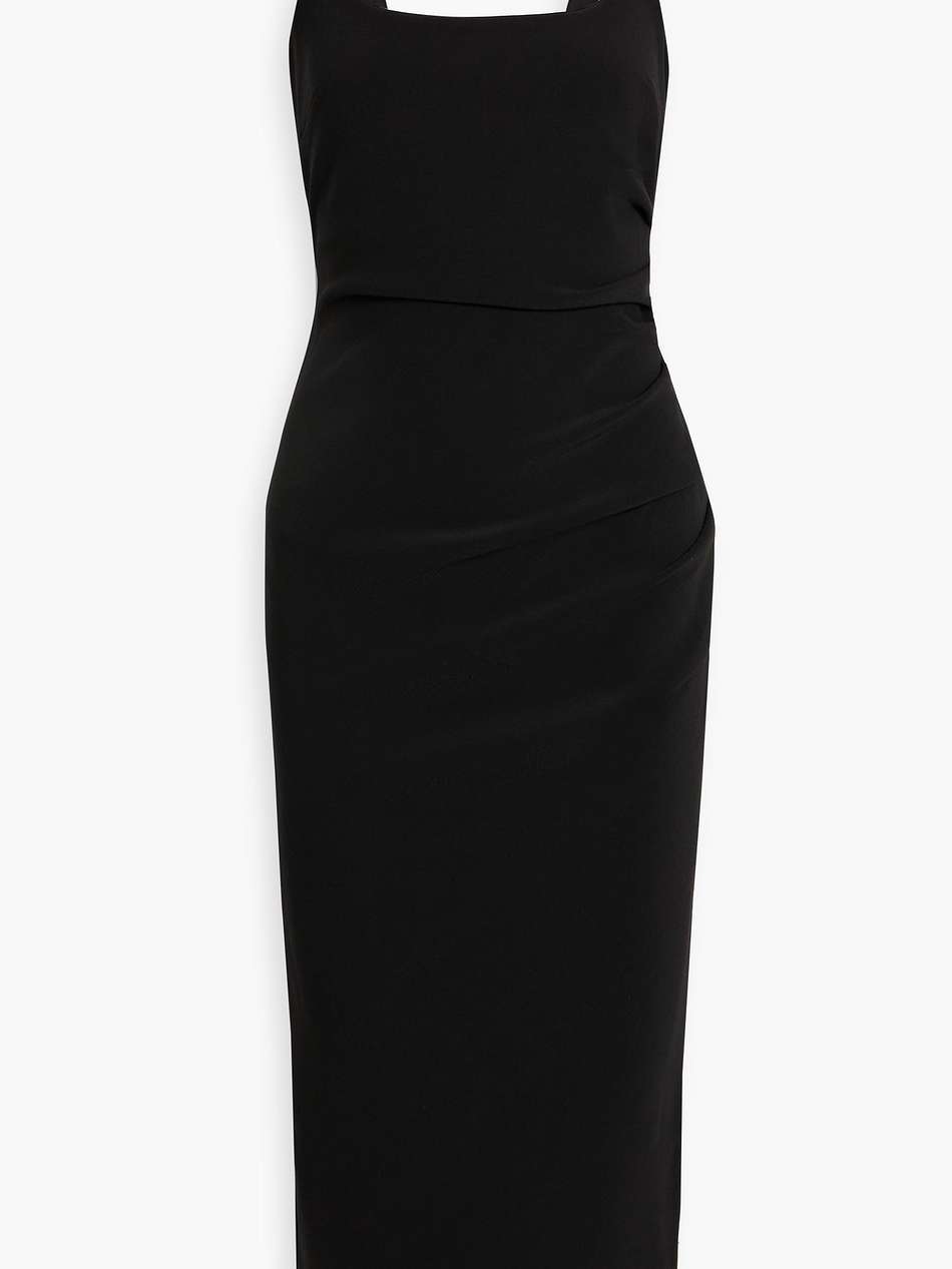 be mine draped stretch-crepe midi dress
