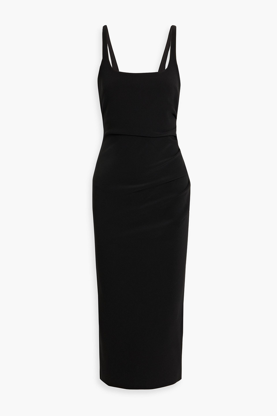 Bec & Bridge Be Mine Draped Stretch-crepe Midi Dress In Black