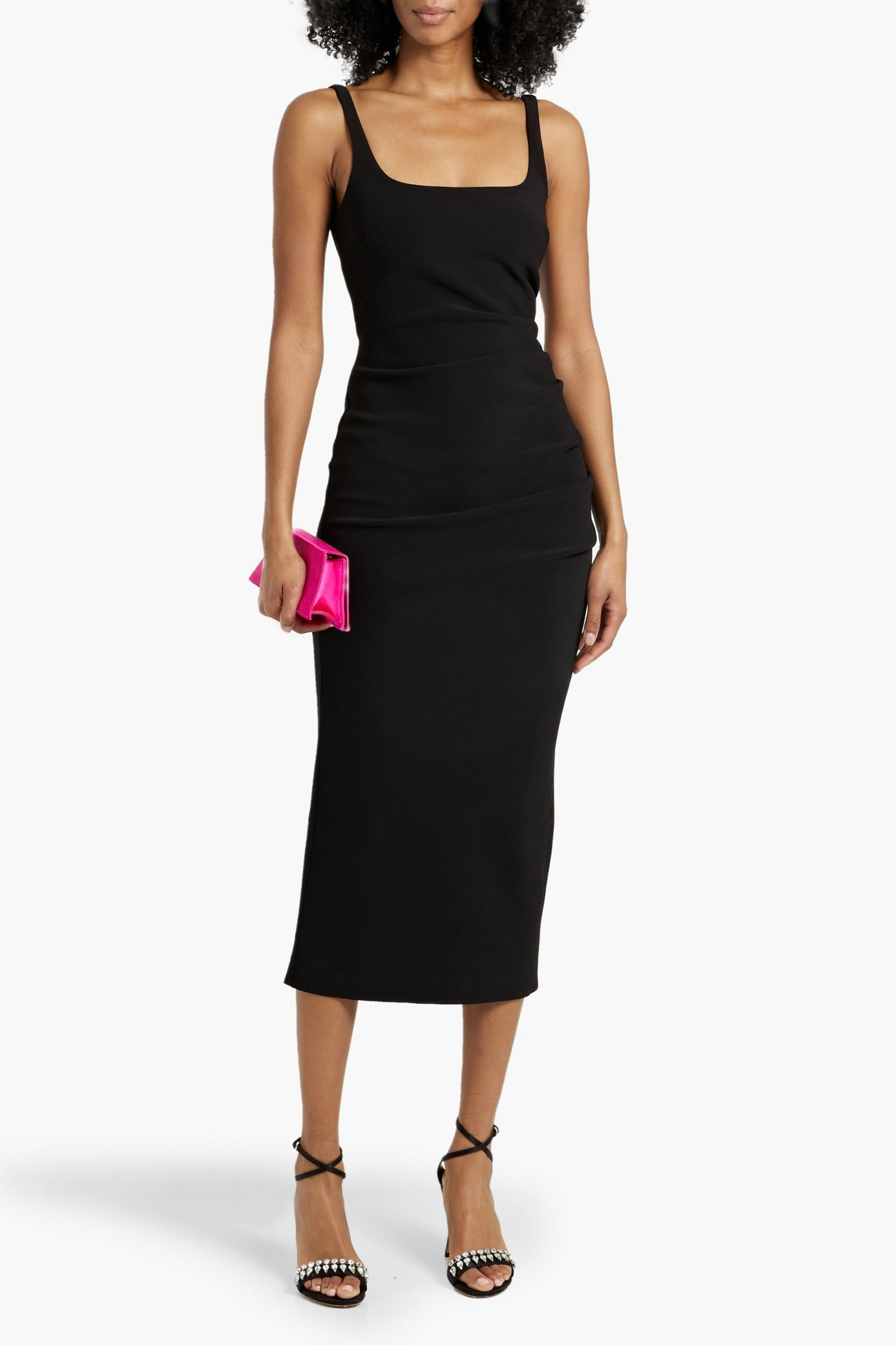 Bec + Bridge Be Mine draped stretch-crepe midi dress
