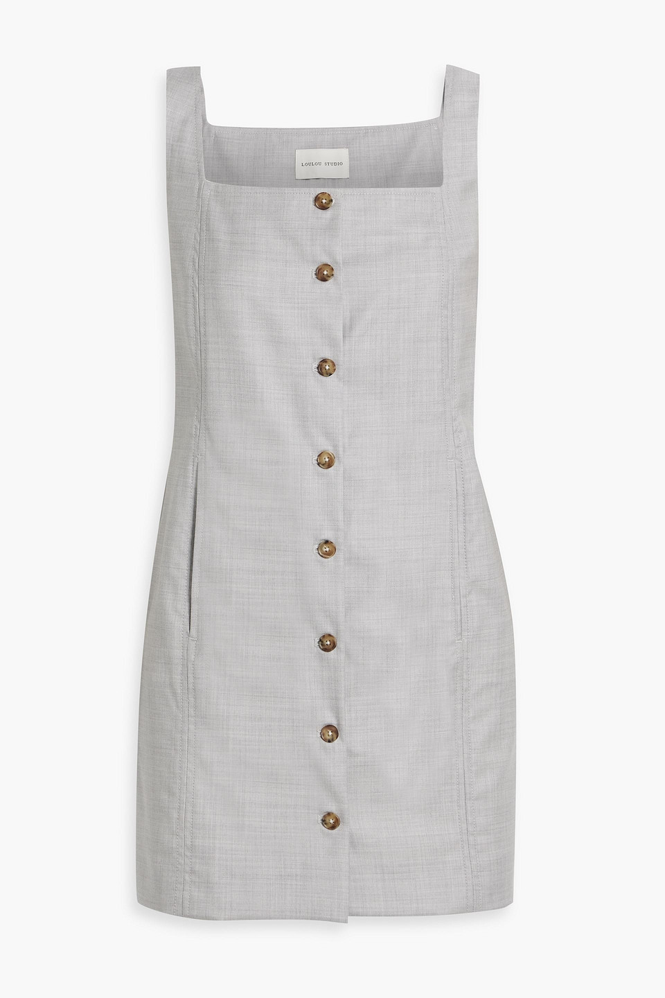 Loulou Studio Idon Wool-twill Mini Dress In Light Gray