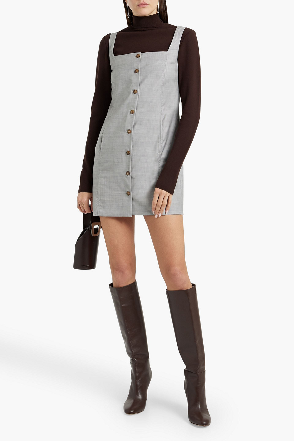 LOULOU STUDIO IDON WOOL-TWILL MINI DRESS