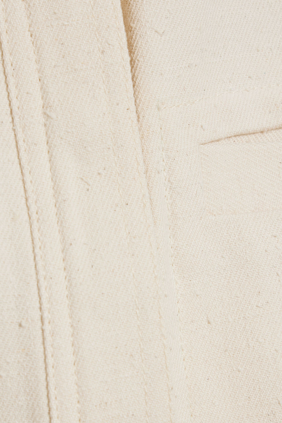 Shop Loulou Studio Adora Cropped Slub Cotton-blend Twill Top In Ivory