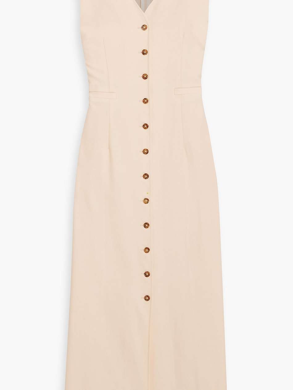 idika wool-twill midi dress