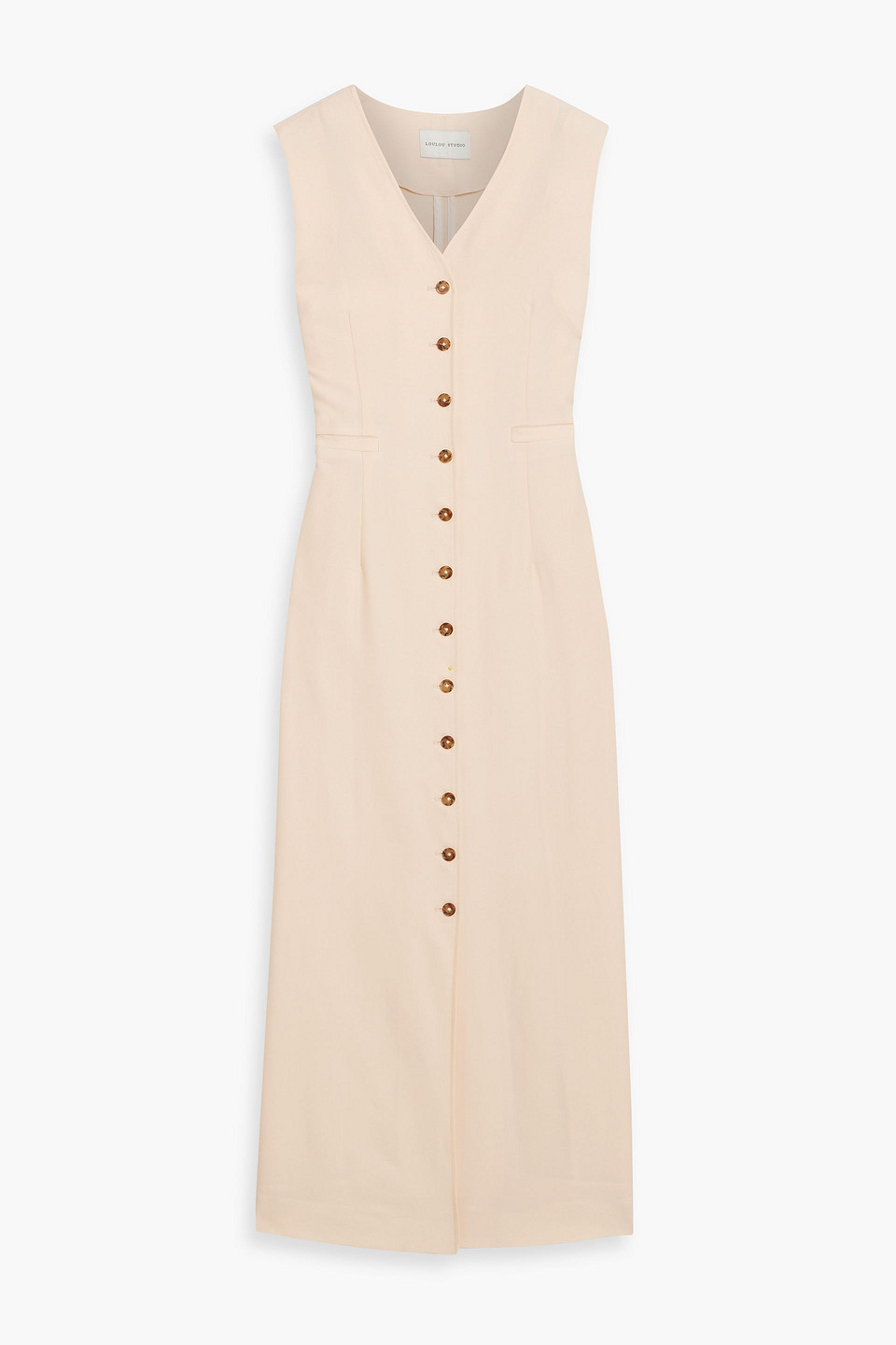 Loulou Studio Idika Wool-twill Midi Dress In Blush