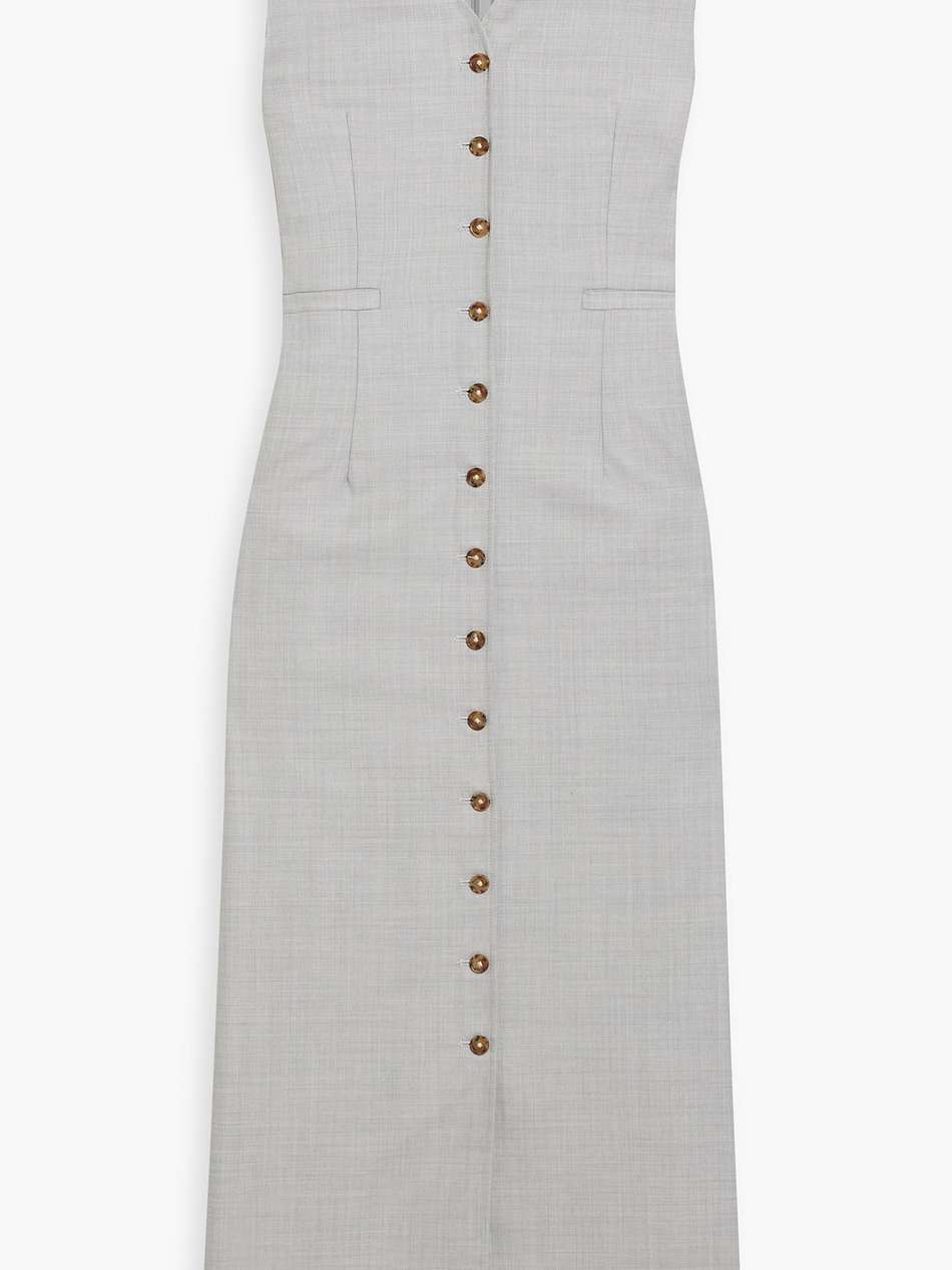 idika wool-twill midi dress