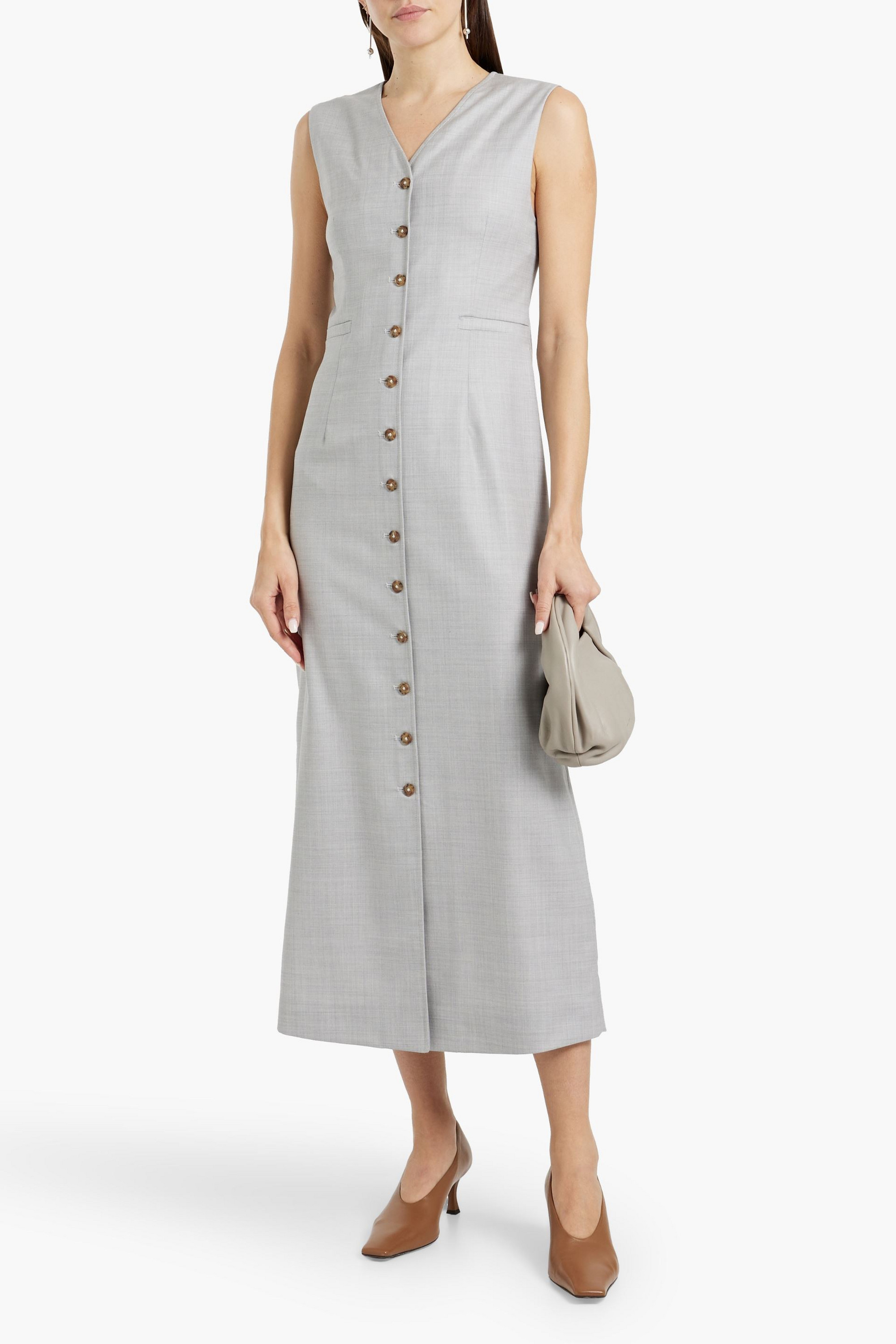 Loulou Studio Idika wool-twill midi dress