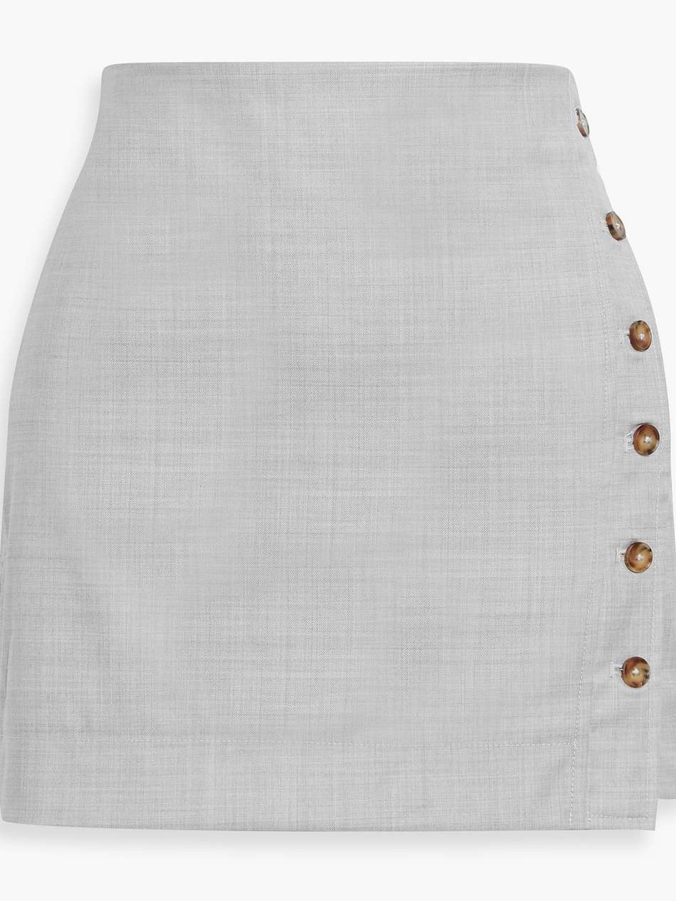 mahaz wool-twill mini wrap skirt