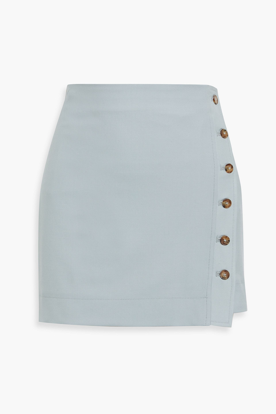 Loulou Studio Mahaz Wool-twill Mini Wrap Skirt In Sky Blue
