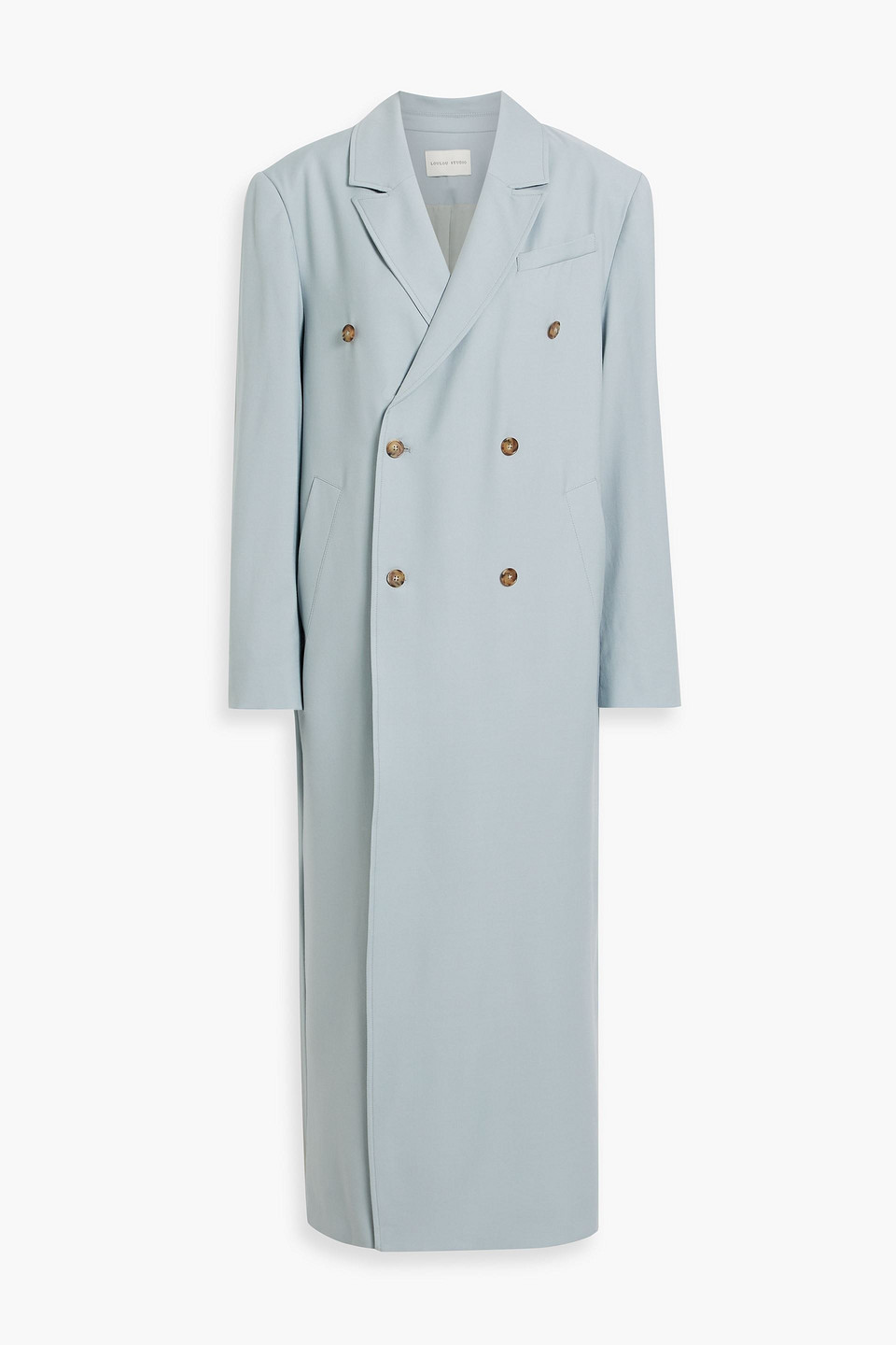 Loulou Studio Maisun Double-breasted Wool-twill Coat In Sky Blue