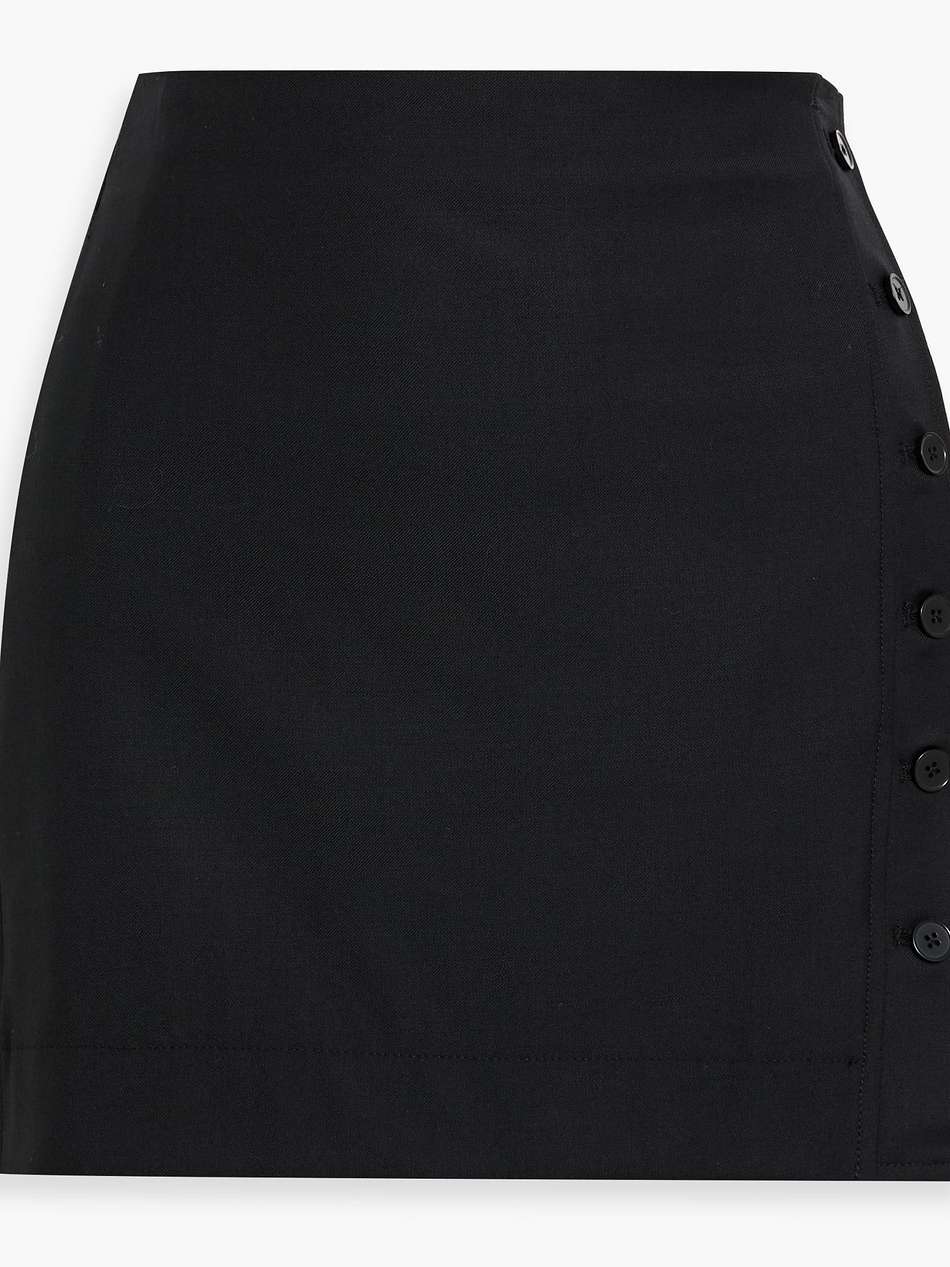 mahaz wool-twill mini wrap skirt