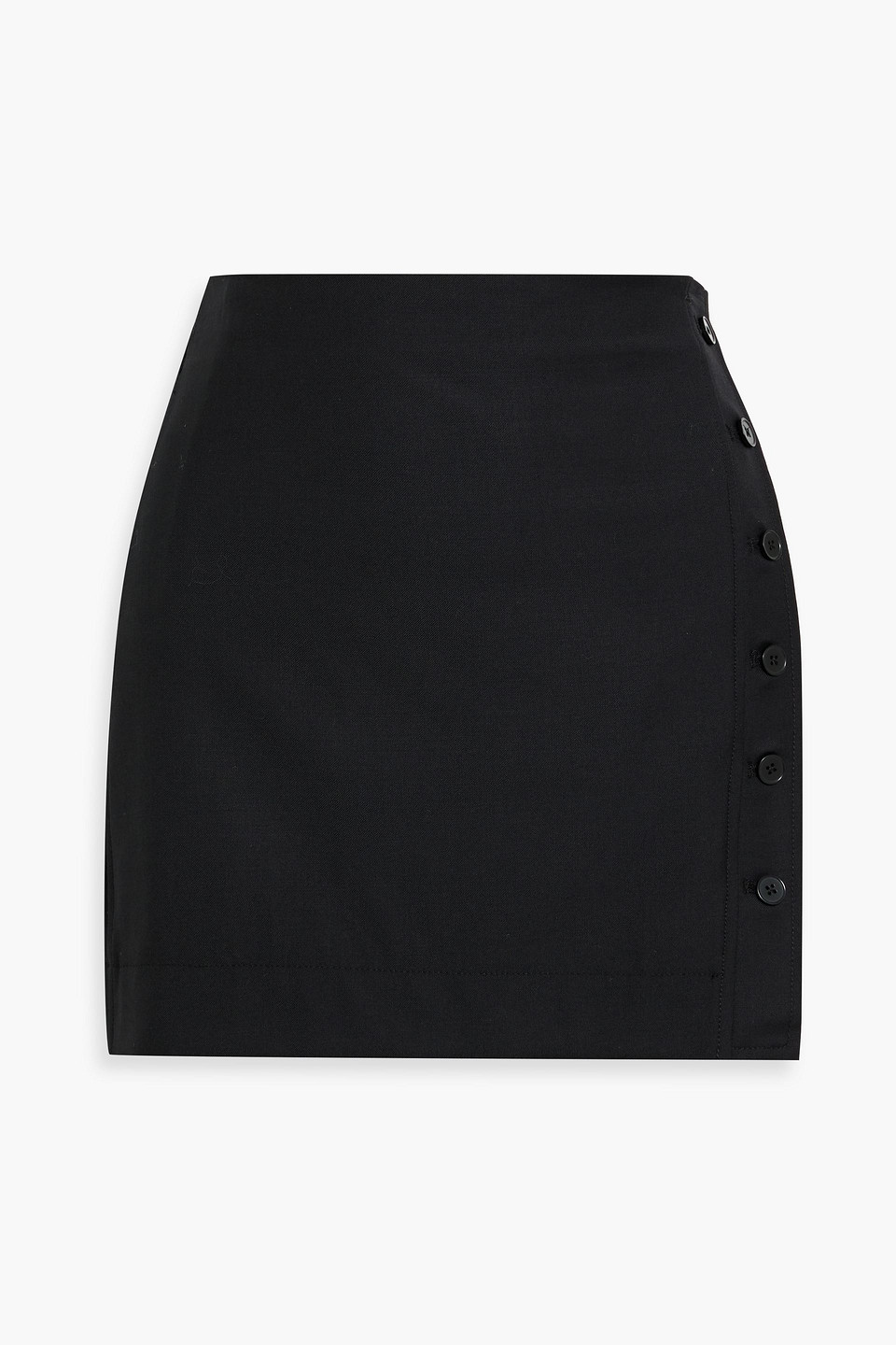 Loulou Studio Mahaz Wool-twill Mini Wrap Skirt In Black
