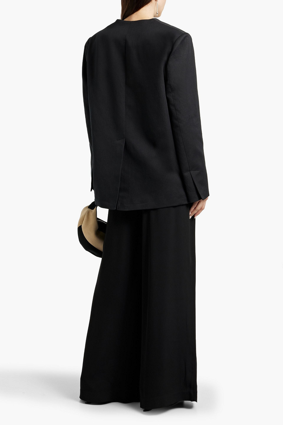 LOULOU STUDIO ICHA DOUBLE-BREASTED COTTON AND LINEN-BLEND TWILL BLAZER
