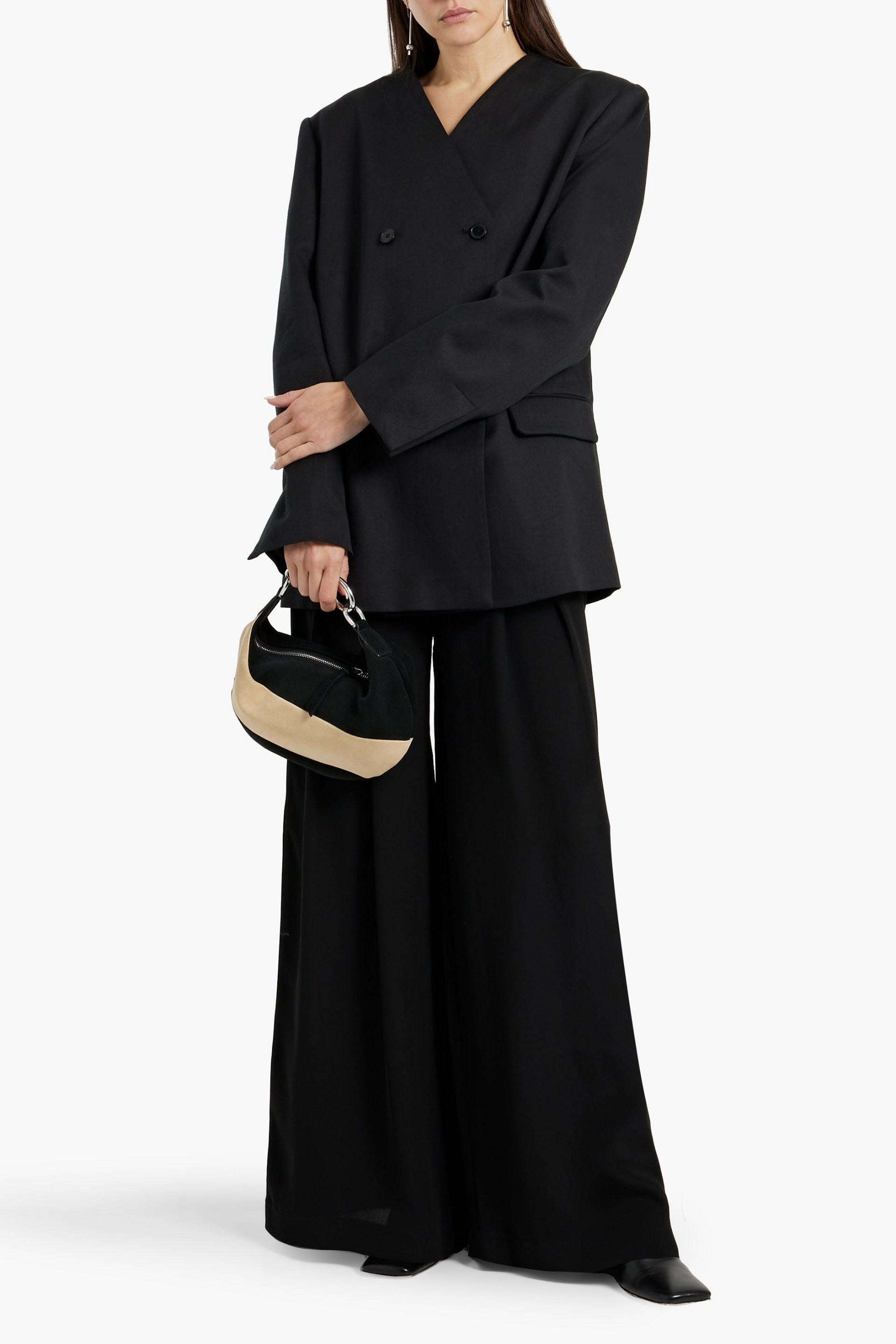 Loulou Studio Icha double-breasted cotton and linen-blend twill blazer