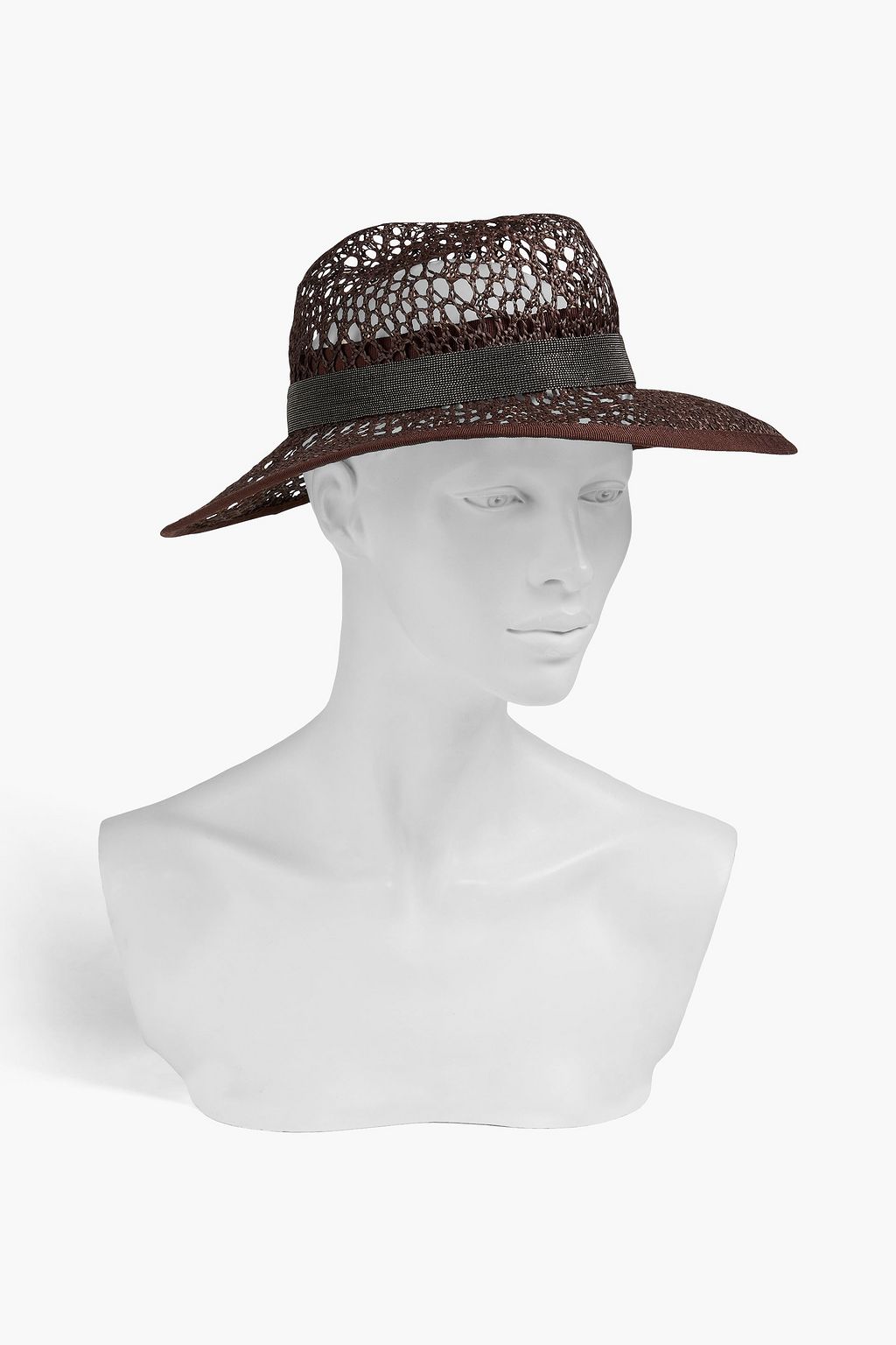 BRUNELLO CUCINELLI Bead-embellished faux raffia sun hat
