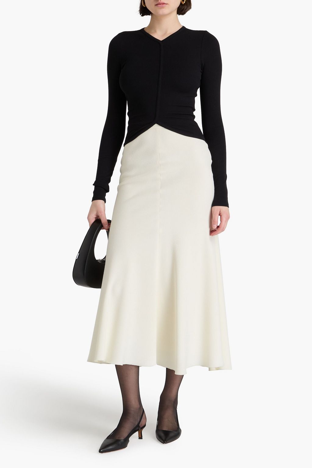 REMAIN BIRGER CHRISTENSEN 리브 스트레치 코튼 탑