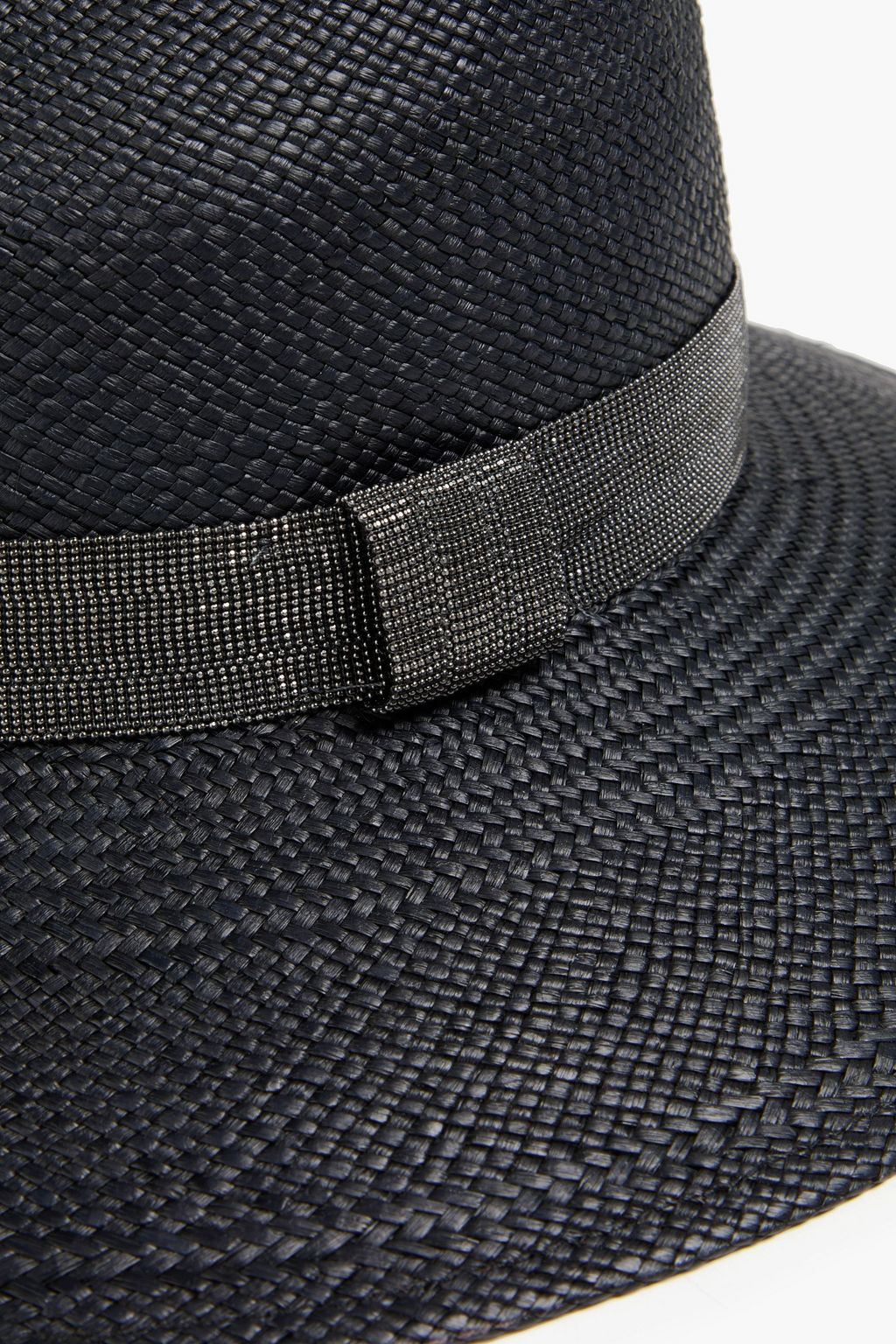 BRUNELLO CUCINELLI 비즈 장식 스트로 선 햇