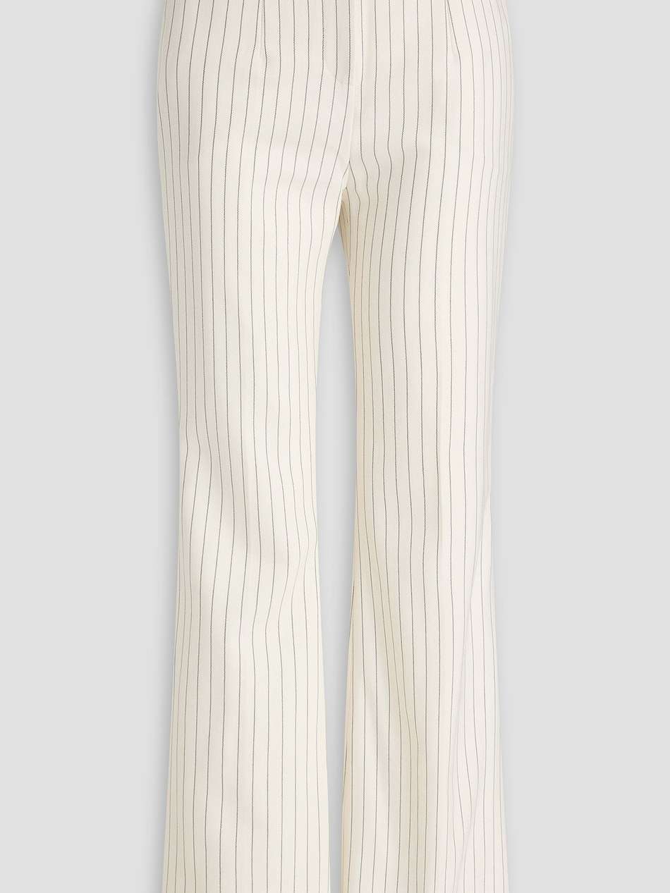 pinstriped wool-blend flared pants