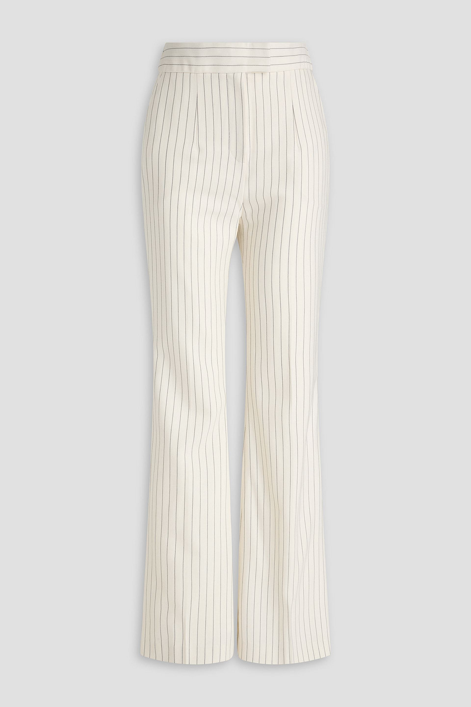 Galvan Pinstriped Wool-blend Flared Pants In Ivory