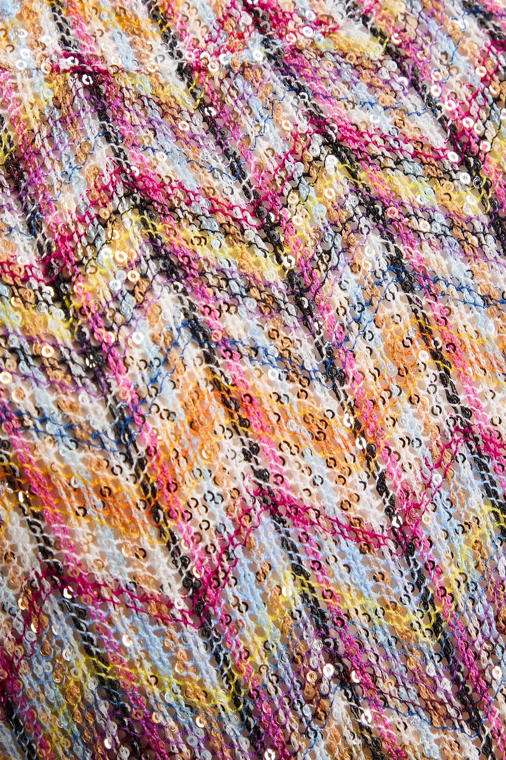 MISSONI 시퀸 장식 크로셰 니트 맥시 드레스