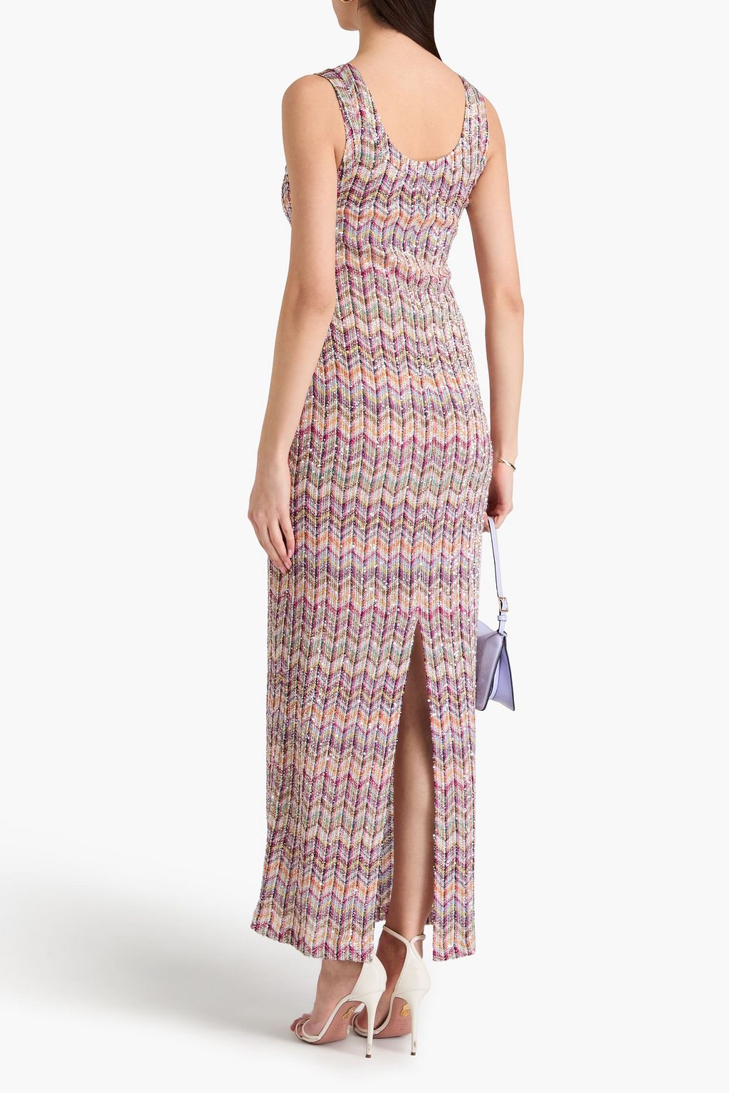 MISSONI 시퀸 장식 크로셰 니트 맥시 드레스