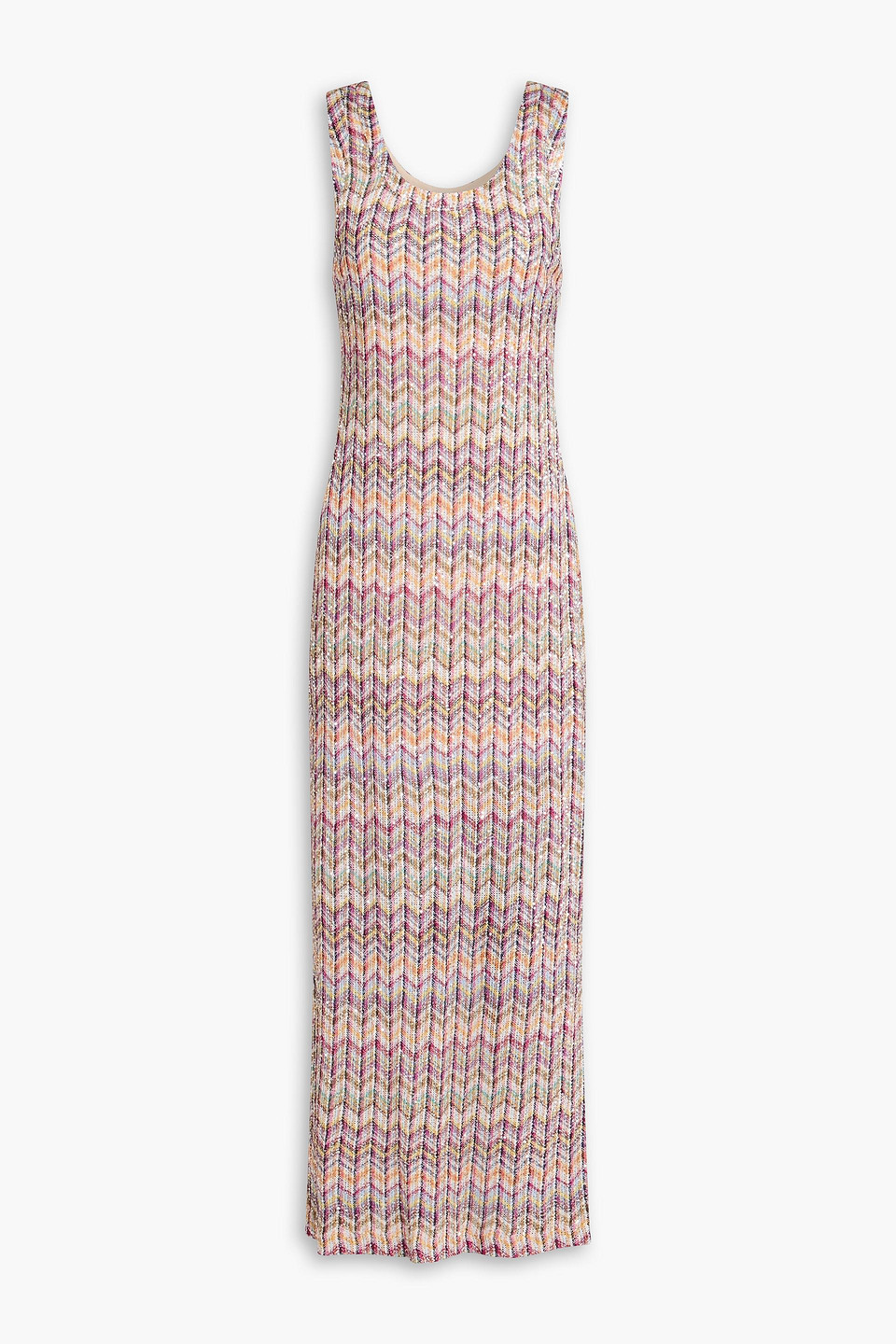 Missoni Sequin-embellished Crochet-knit Maxi Dress In Multicolor