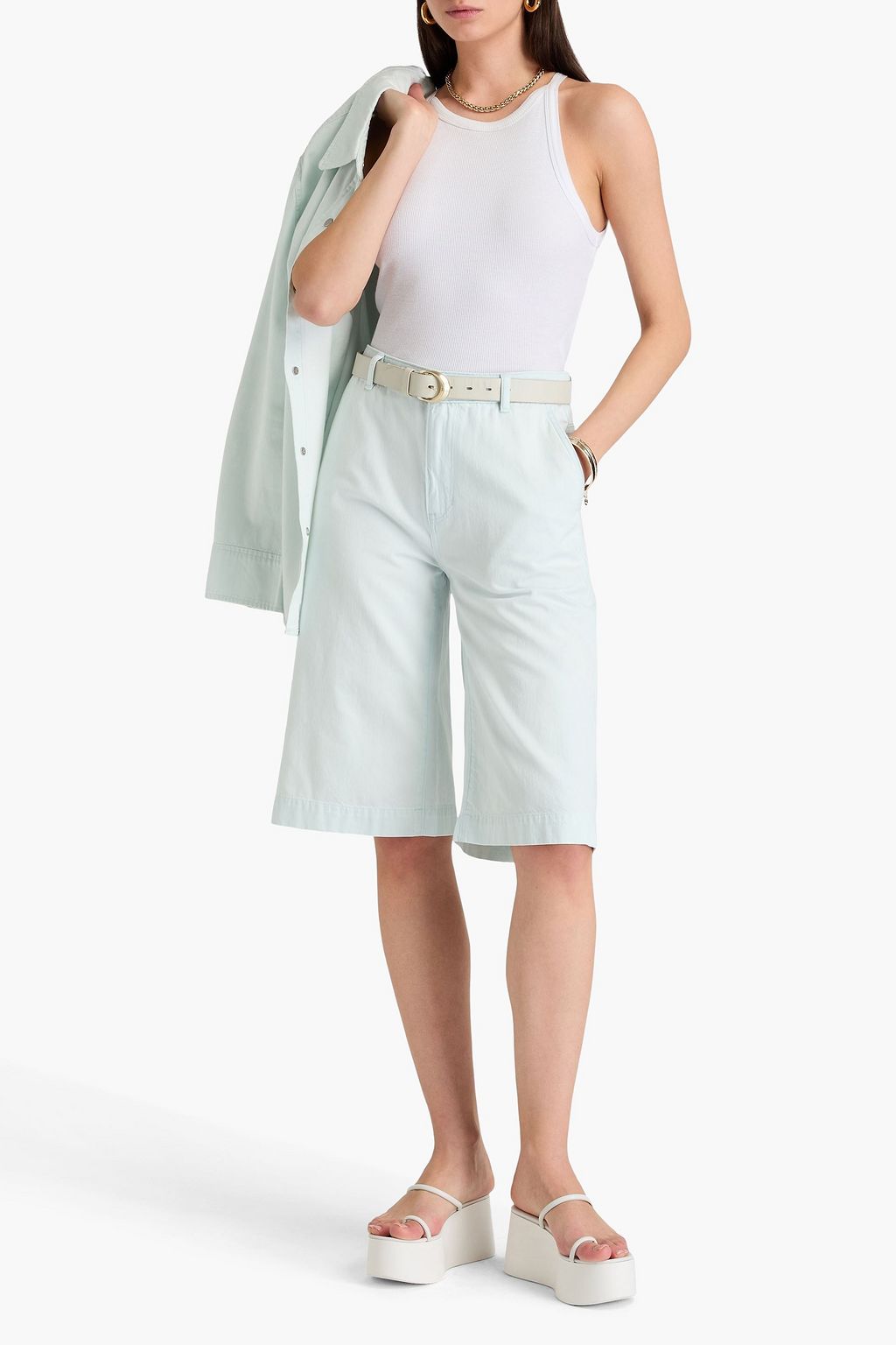 VINCE. Cotton-twill shorts