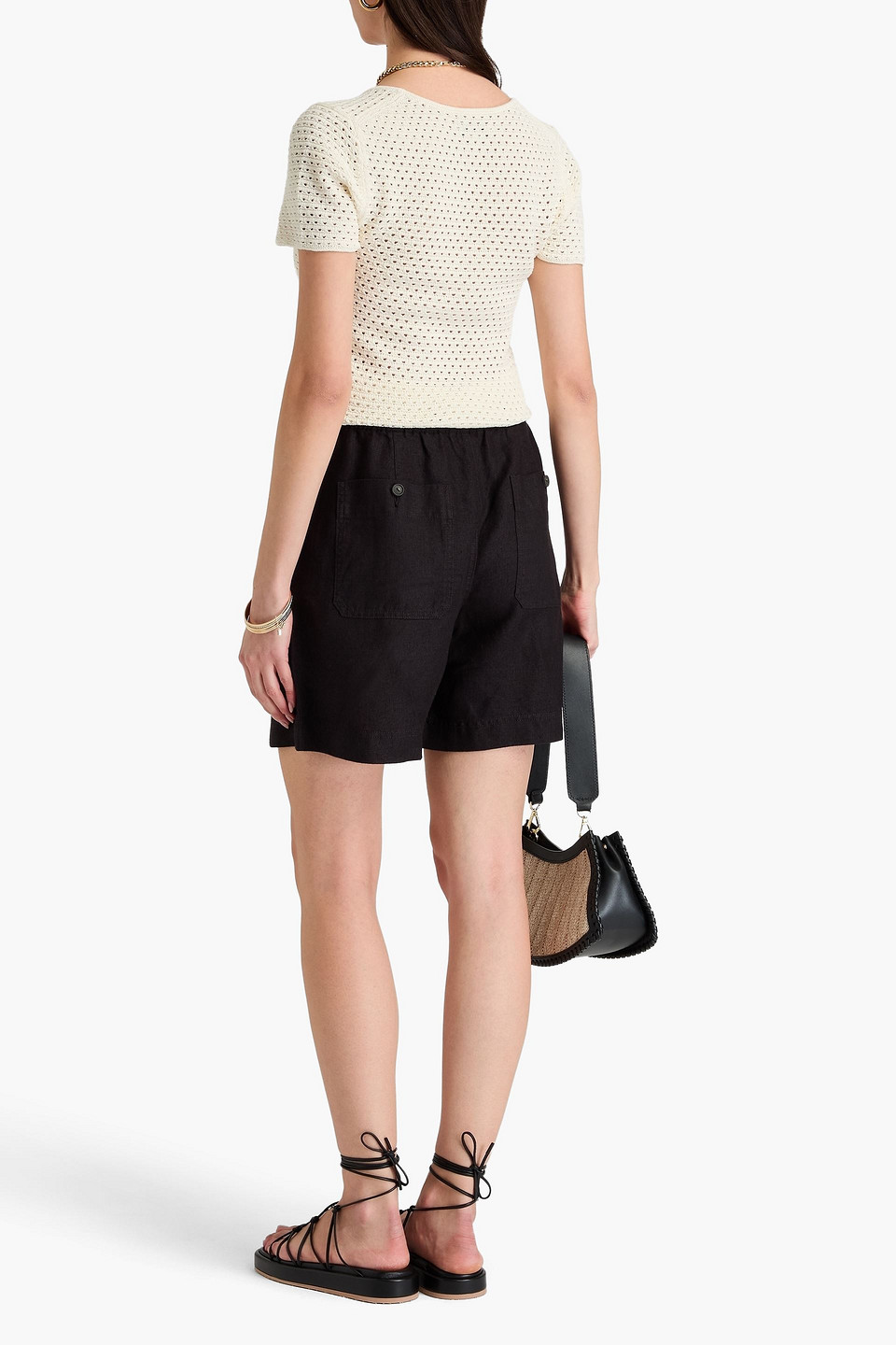 Shop Vince Hemp Shorts In Black