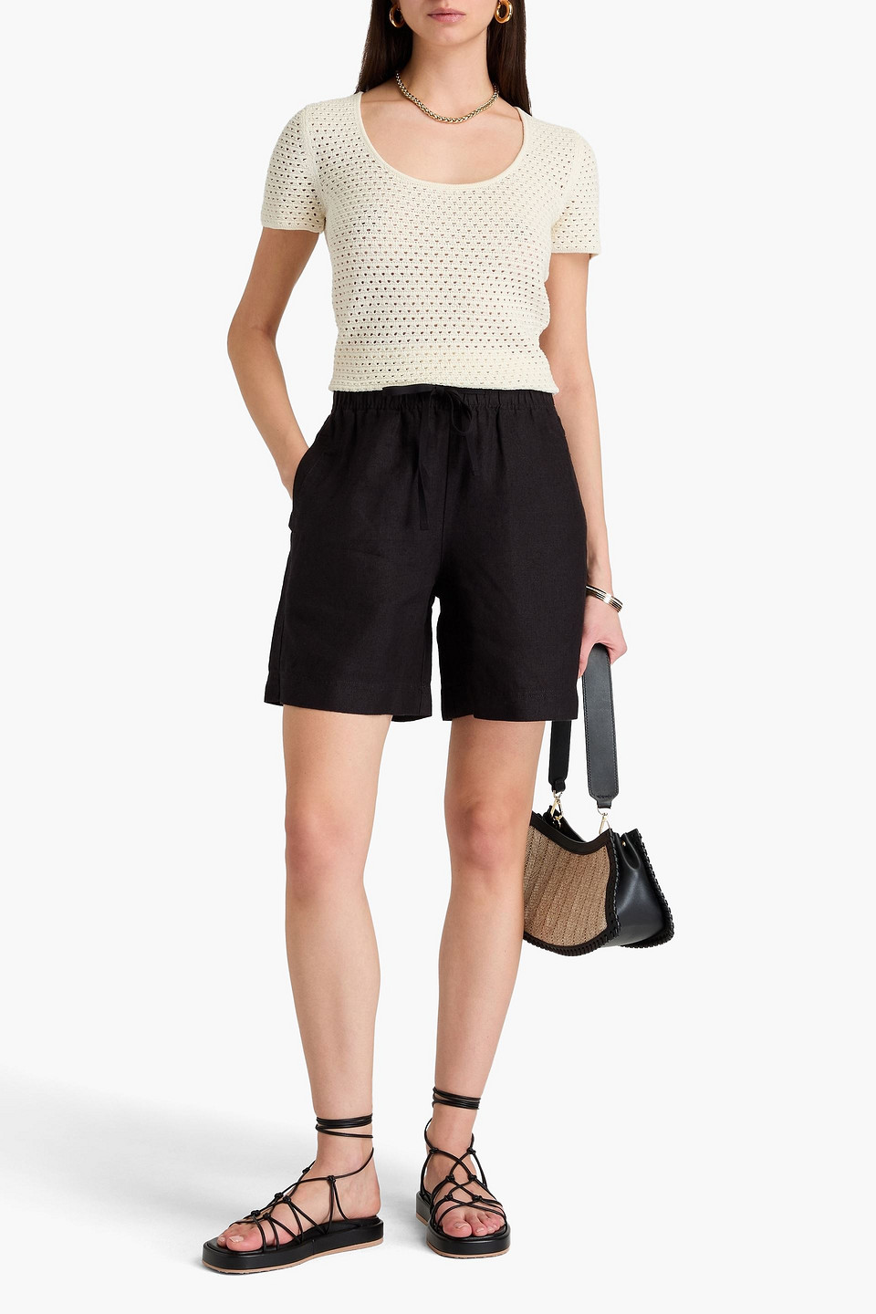 Shop Vince Hemp Shorts In Black