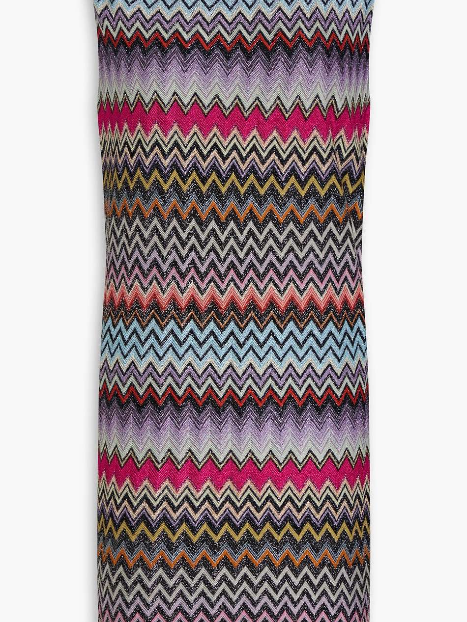 metallic crochet-knit mini dress