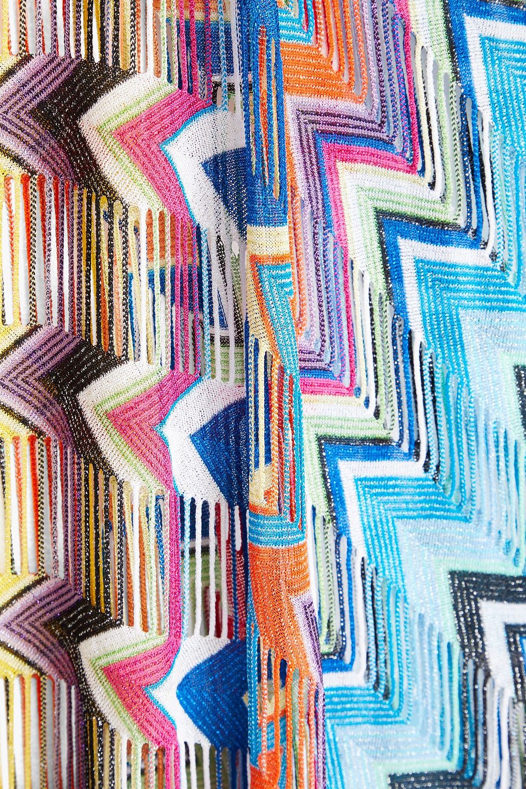 MISSONI قفطان بحبكة كروشيه بلون معدني مزين بشرّابات