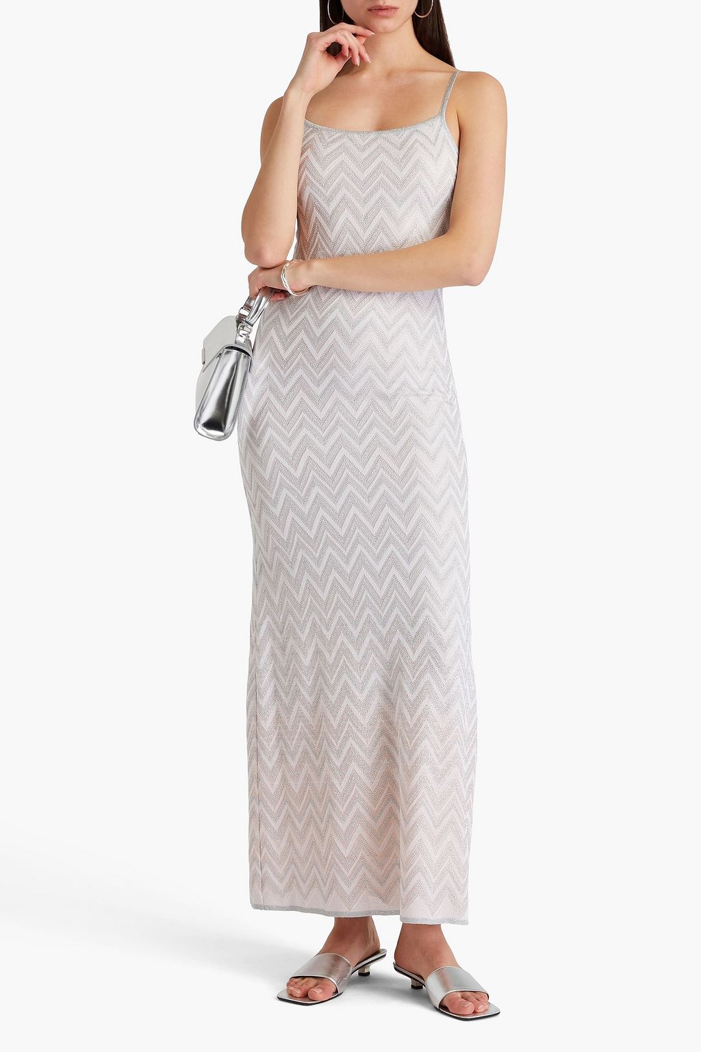 MISSONI Metallic crochet-knit maxi dress